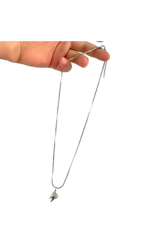 Street Style Neckchain Metal Teeth Pendant Necklace Mini Cute Jewelry Ornaments