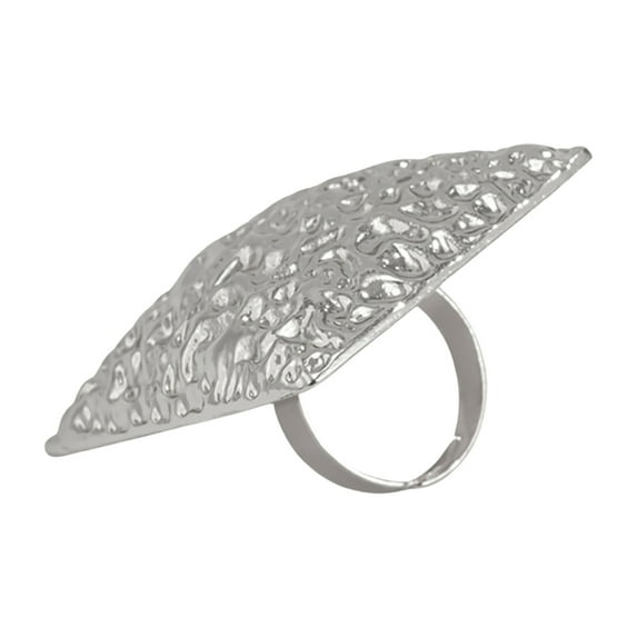 Oasiva Striking Open Hammered Metal Statement Ring Fashion Finger Jewelry for Women