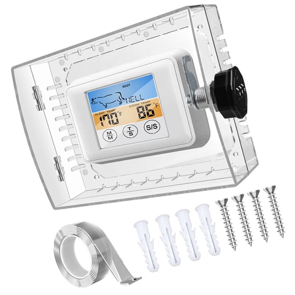 Oasiva Transparent Thermostat Lock Box with Lock Set Ensures Temperature Control Safety