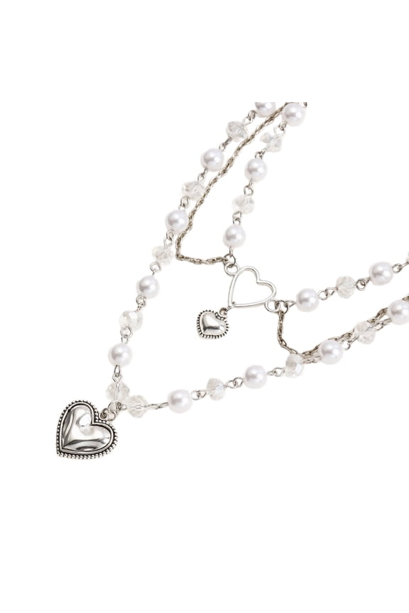 Trendy Collar Chains Multilayer Heart Pendant Choker French Elegant Neckchains
