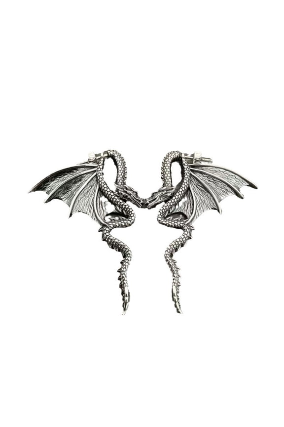 Unique Detachable Dark Dragon Ear Studs Mysterious Removable Ear Studs Charm with Dragon Embellishment for Fashionistas