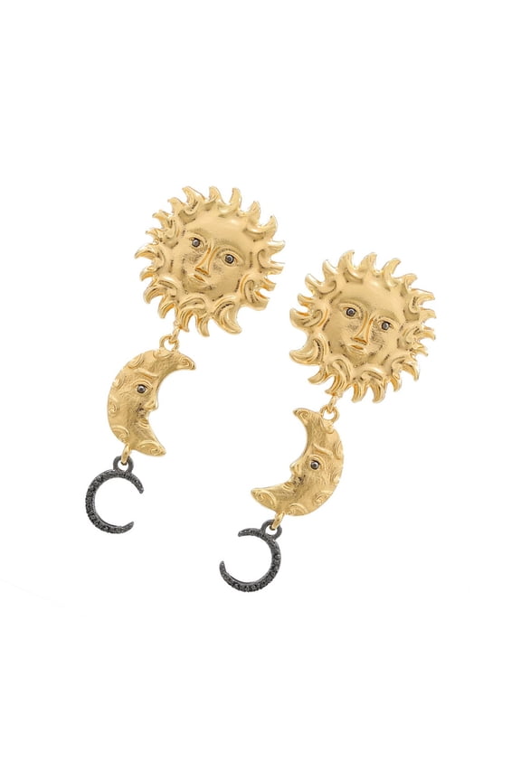 Unique Sun Moon Dangle Earrings Alloy Bohemian Design Coastal Holiday Gift