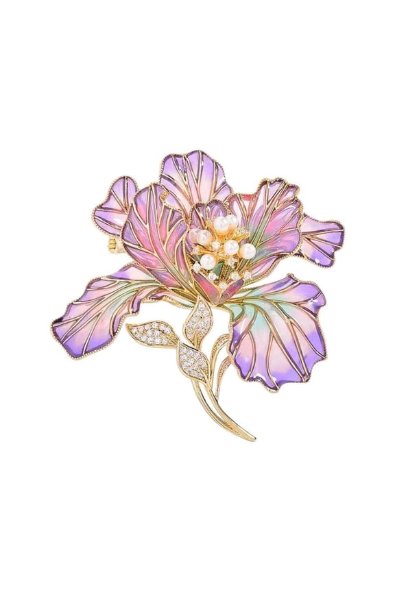 Versatile Floral Shaped Brooch Pin Stylish Peony Charm With Detailed Enamel