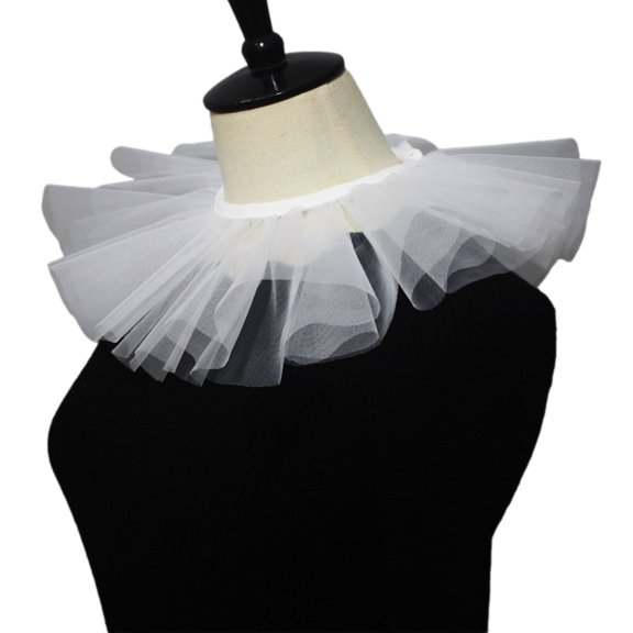 Oasiva Victorian Ruffled Choker Collar Decorative Sheer Renaissance Medieval Cosplay