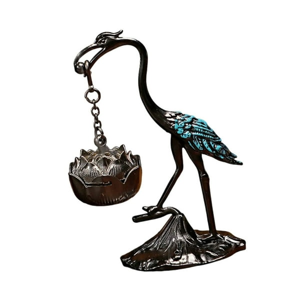 Oasiva Vintage Antique Cranes Figurine Hanging Incenses Burners for Aromatherapies and Meditations Metal Incenses Holder Decors