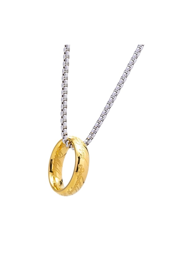 Vintage Finger Ring Pendant Necklace Titaniums Steel Neckchain Women Men Jewelry Everyday Wear Clavicle Chain Accessory