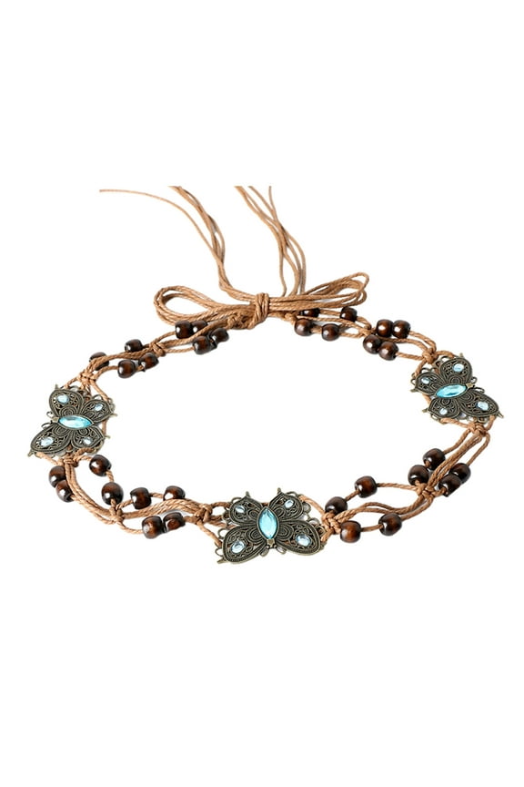 Vintage Tassel Cotton Rope Waist Chain Woven Waist Belts for Dress Dance Show