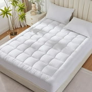 Oaskys All Season Comfort Soft Mattress Topper, King Queen Size Hypoallergenic Fitted Pad, Breathable Wrinkle Resistant Fabric Fitted Sheet