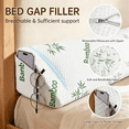 thumbnail image 1 of Oaskys Bamboo Fiber Breathable Memory Foam Wedge-Shaped Pillow, Cooling Reading Cushion with Side Pocket, Suitable for Filling Gaps in Bed, Sofa & Walls, 1 of 10