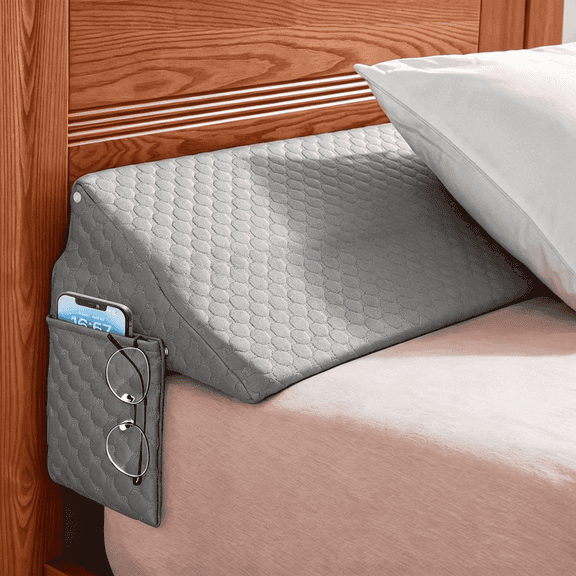 Oaskys Bed Wedge Pillow - Bed Gap Filler & Headboard Suitable for Back, Post-Surgery, Pregnancy - Machine Washable Mattress Wedge with Filling