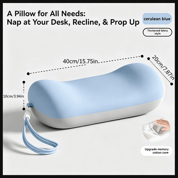 Oaskys Ergonomic Cooling Gel Memory Foam Neck Cushion, Hollow Design Nap Pillow, Portable Multi-use Support Pillow for Desk, Travel, Lumbar & Neck Relief