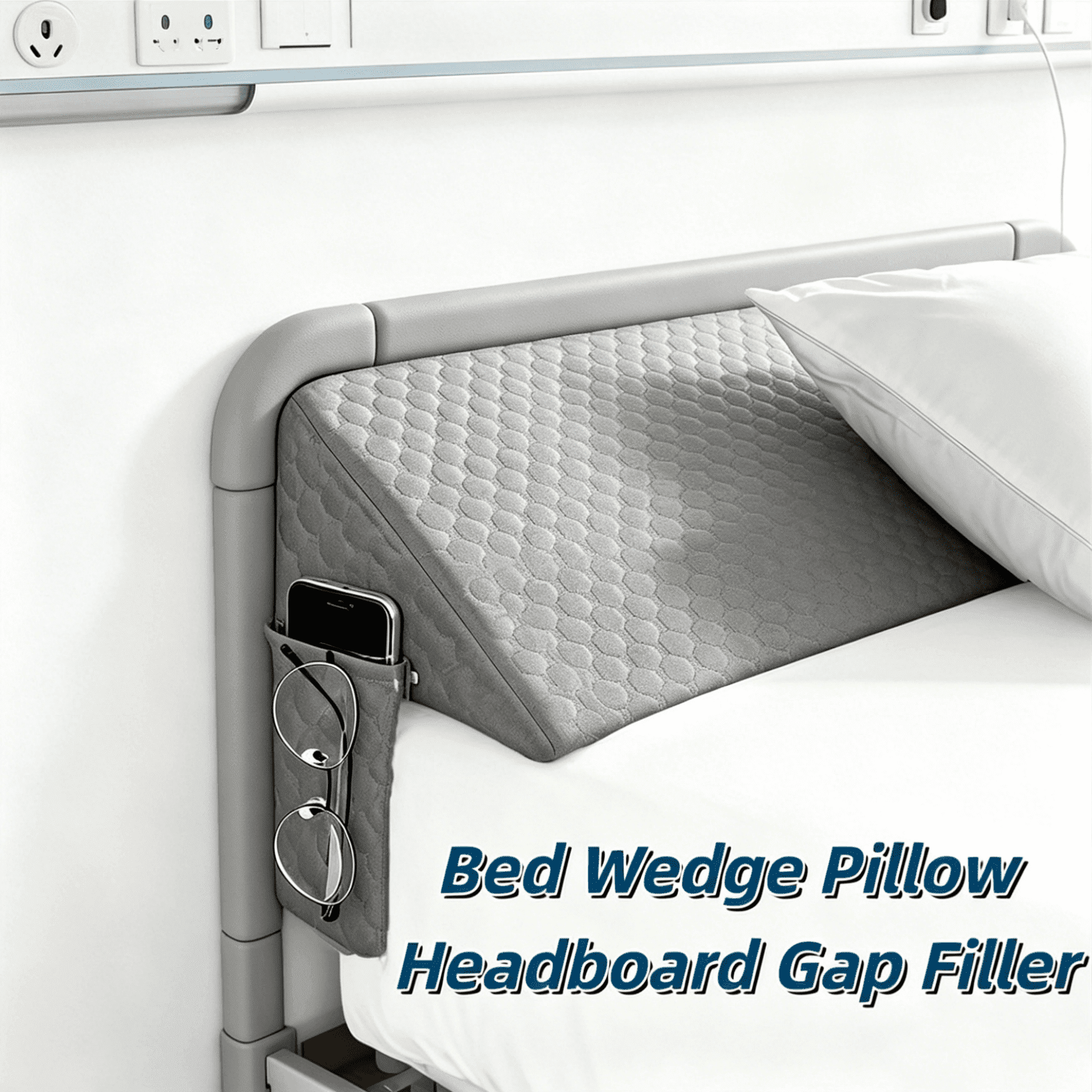 Oaskys Multifunctional memory foam Headboard Wedge Pillow – Ergonomic Triangle Support Cushion for Sleep Apnea, Post Surgery Recovery & Leg Elevation