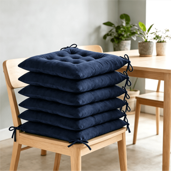 Oaskys 6pc Chair Cushion Set – Plush Seat Cushions for Dining Chairs, Soft Pads with Adjustable Tie Straps for Living Room & Office