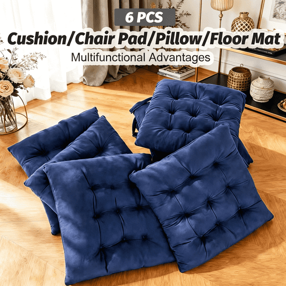 Oaskys 6pc Chair Cushion Set – Plush Seat Cushions for Dining Chairs, Soft Pads with Adjustable Tie Straps for Living Room & Office