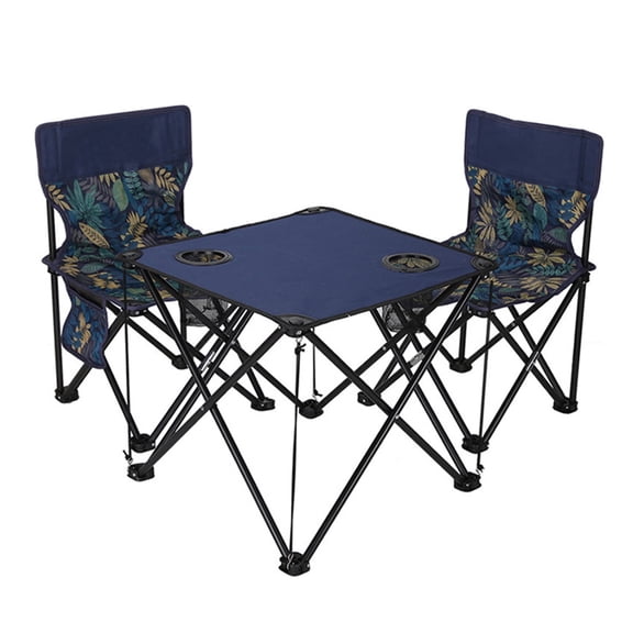 Oaskys 3-Piece Outdoor Foldable Table and Chair Set with Storage Bag – Portable Camping Set with 2 Chairs 1 Table for Beach, Picnic & Travel