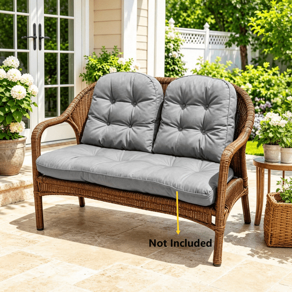 Oaskys Waterproof Thickened U-Shaped Seat Cushions 2 Pack, Outdoor Replacement Cushion Fit Patio Wicker Chair, Loveseat and Settee Bench, Chair Not Included