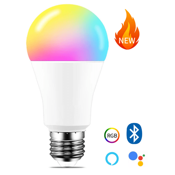Oasskyo RGBCW Smart Light Bulb, 9W 806LM WiFi Bluetooth Color Changing Bulb, E26 Base Smart Lamp Works with Alexa Google Home