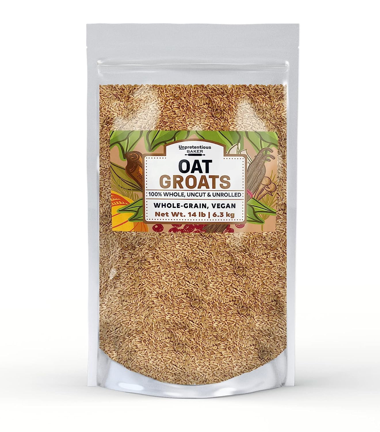 Oat Groats By Unpretentious Baker, 14 lb, Natural Whole Grain, High in