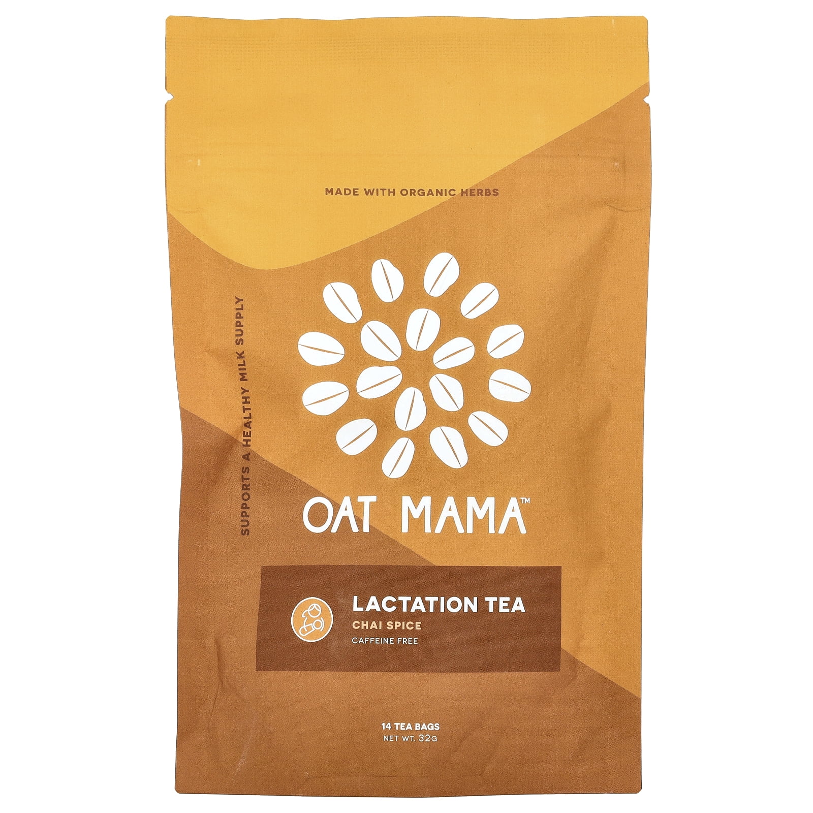 Oat Mama Lactation Tea Chai Spice Flavor, Breastfeeding Support for New Moms, Woman-Owned, 28 Cups