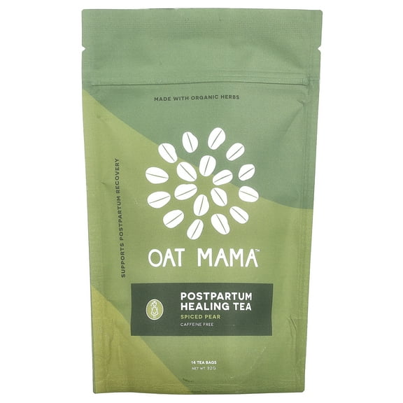 Oat Mama Postpartum Healing Tea, Spiced Pear, Caffeine Free, 14 Tea Bags, 32 g