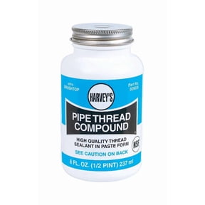 Oatey 029035 Pipe Thread Compound, 8 oz, Brushtop Plastic Jar, Gray, Liquid Paste