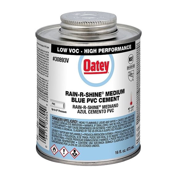 Oatey Cement,Brush-Top Can,16 fl oz,Blue 30893V