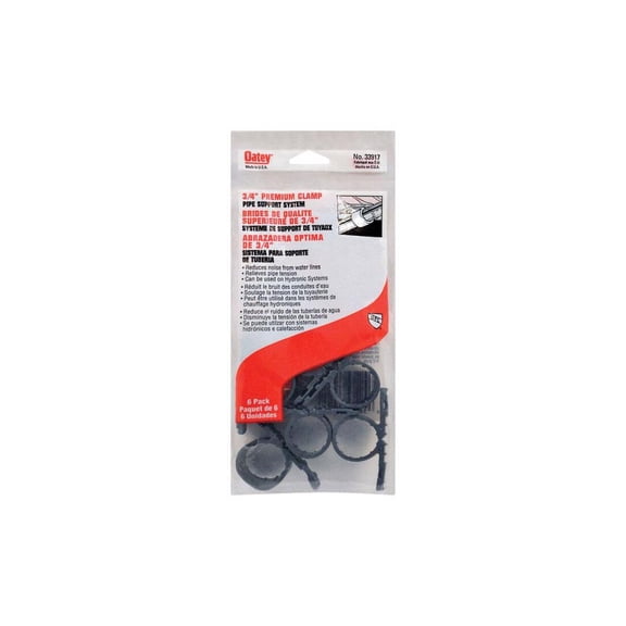 Oatey 4694865 Polypropylene Pipe Clamps - Gray, 6 Piece