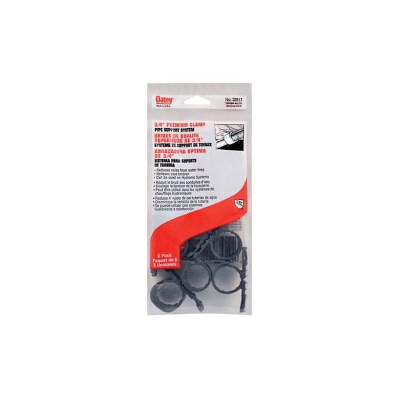 Oatey 4694865 Polypropylene Pipe Clamps - Gray, 6 Piece
