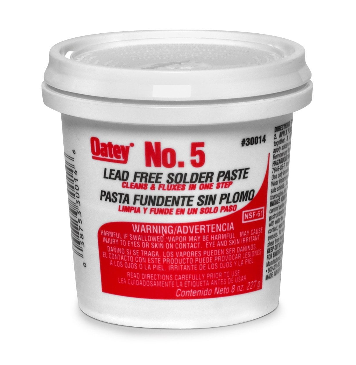Oatey 300142 No. 5 8 oz. LeadFree Water Soluble Solder Flux Paste