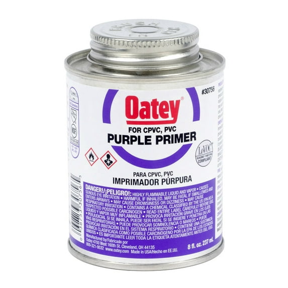Oatey 30756 Purple Primer For PVC, CPVC, 8 Oz, Each