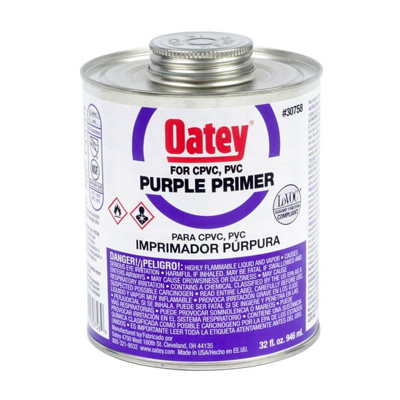 Oatey 30758 Purple-Tinted Aggressive Primer, 32 Oz, Each