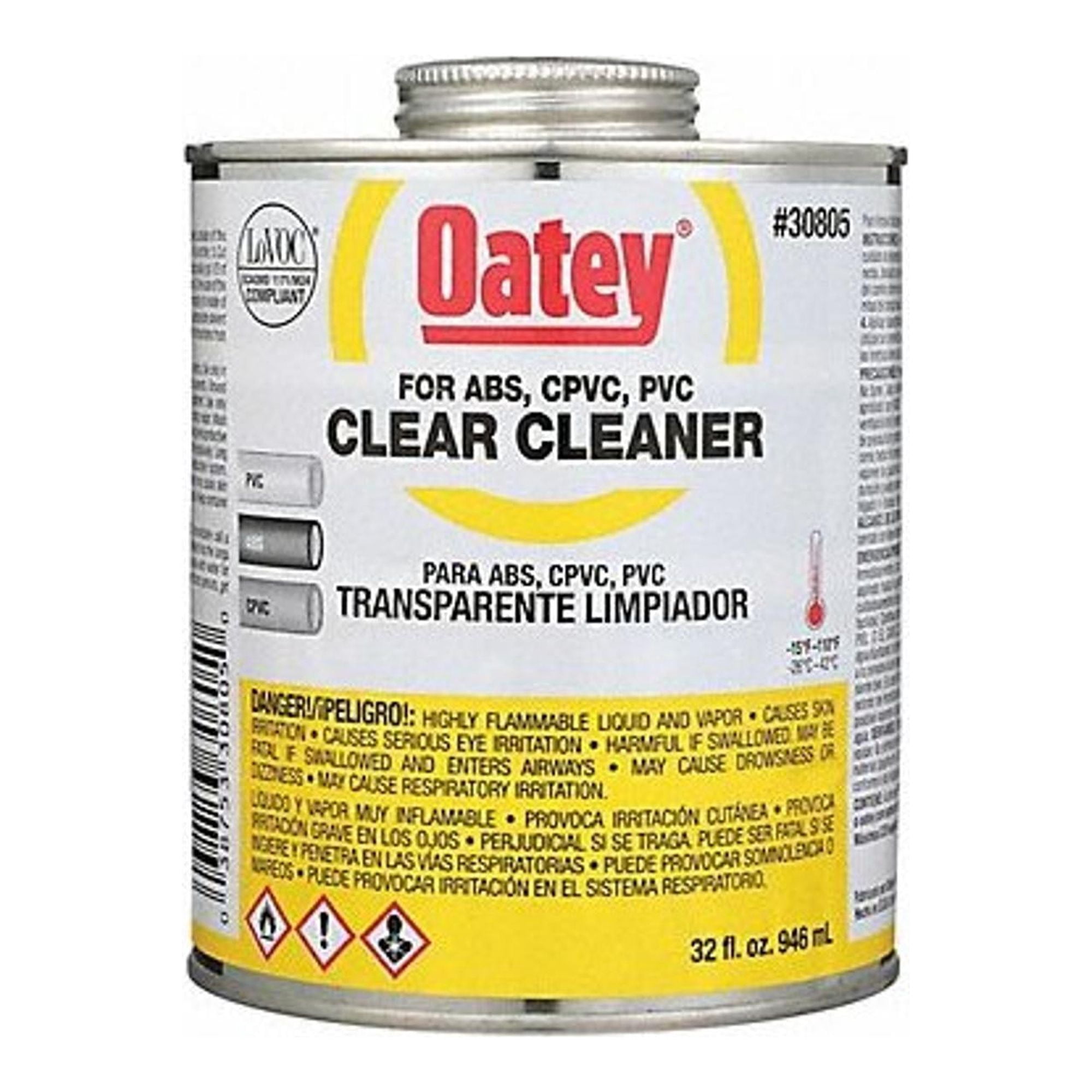 Oatey 30805 All-Purpose Cleaner, 32 Oz, Clear
