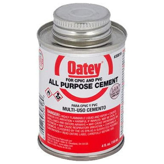 Oatey 30818 All-Purpose Solvent Pipe Cement, Clear, 4 oz. - Quantity 24