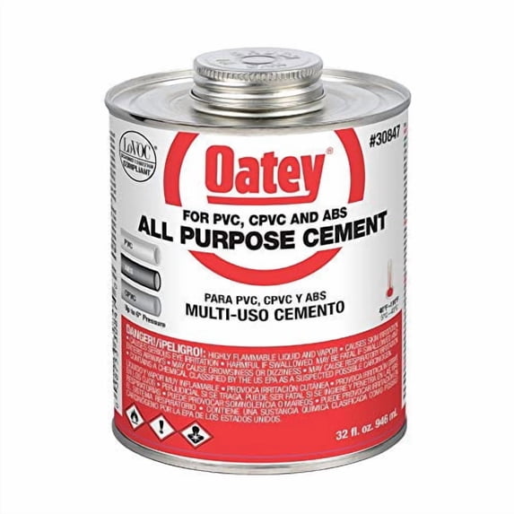 Oatey 30847 All Purpose Cement, 32 oz, Clear, 32 Fl Oz