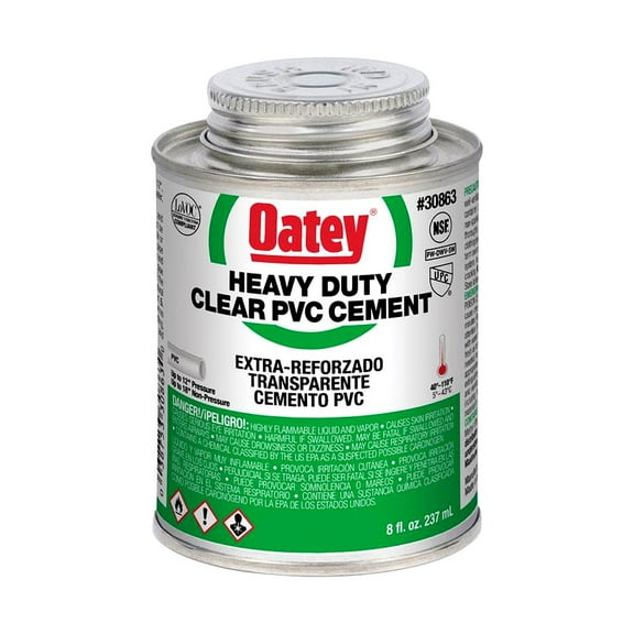 Oatey 30863 Solvent Cement, 8 oz Can, Liquid, Clear