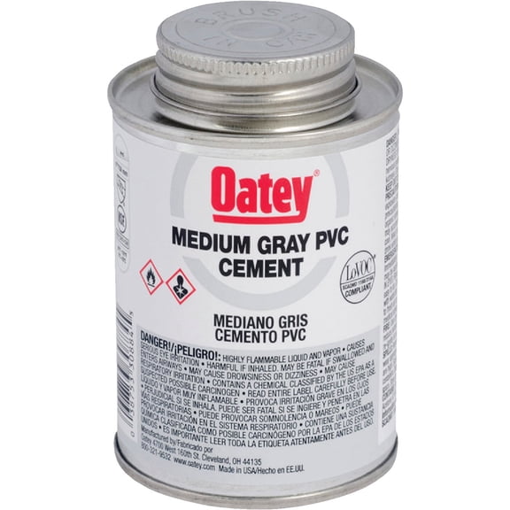 Oatey 30883 PVC Medium Cement, Gray, 4-Ounce, 4 oz