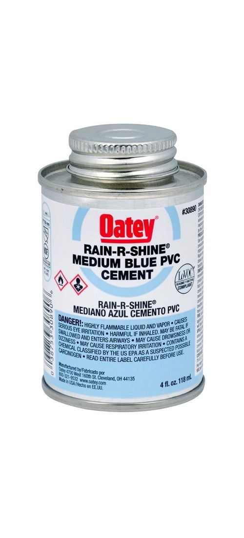 Oatey 30890 Solvent Cement, 4 oz Can, Liquid, Blue