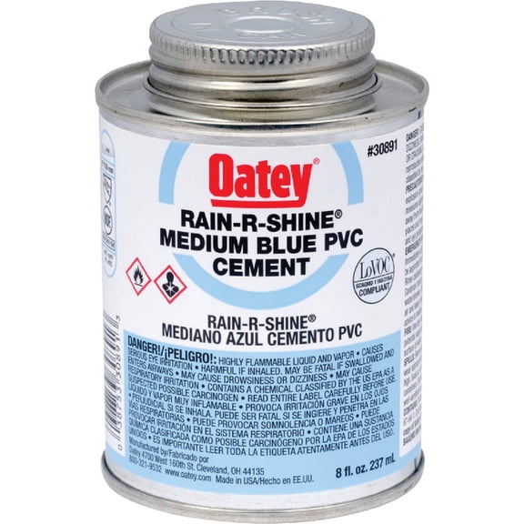 Oatey 30891 8 Oz Pvc Rain-R-Shine Blue Cement