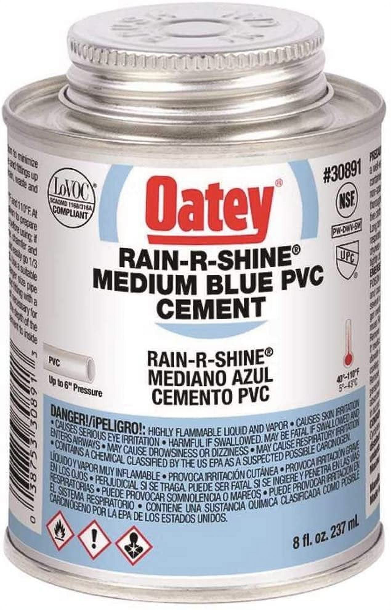 Oatey 30891 8 Oz Pvc Rain-R-Shine Blue Cement