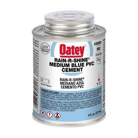 Oatey Rain-R-Shine Medium-Bodied Fast Set Cement - 8 oz Can, Blue