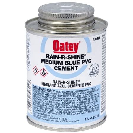 Oatey 30891 Rain-R-Shine PVC Pipe Cement, 8 Oz, Blue, Each