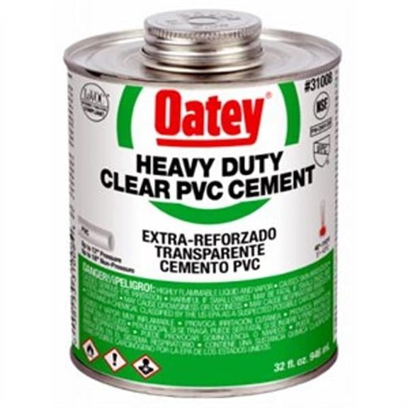 Oatey 127867 32 oz Heavy PVC Cement - Clear - Pack of 12