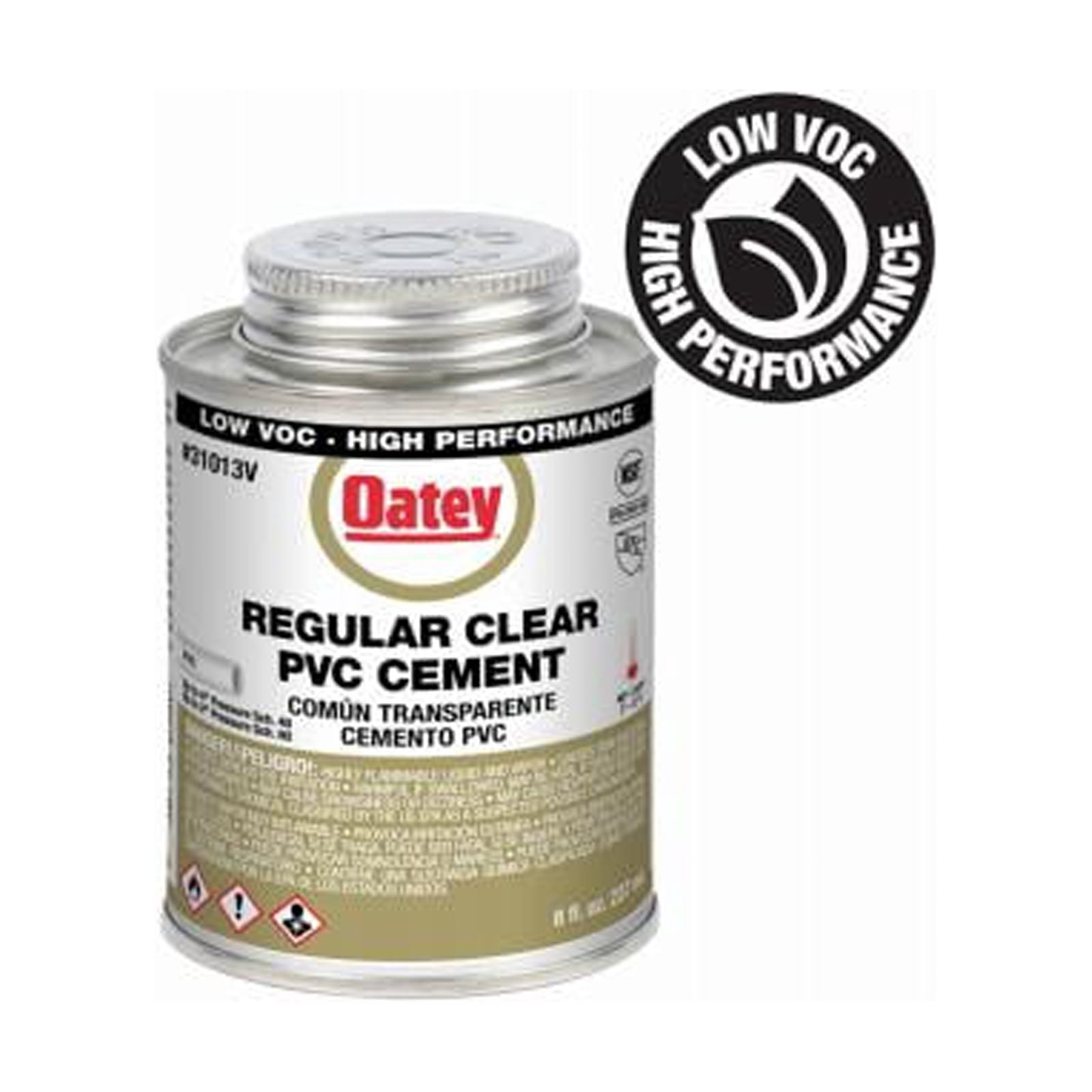 Oatey 31013V Clear PVC Pipe Cement, 8 oz. - Quantity 24