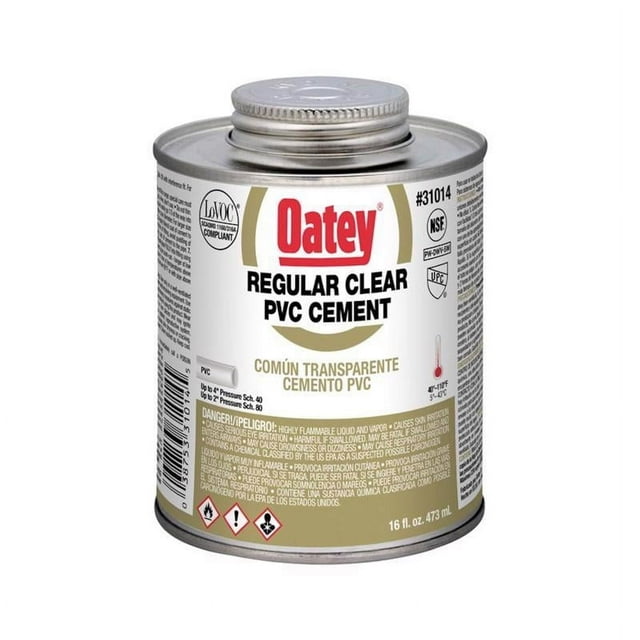 Oatey 31014 Solvent Cement, Clear, 16 oz Can
