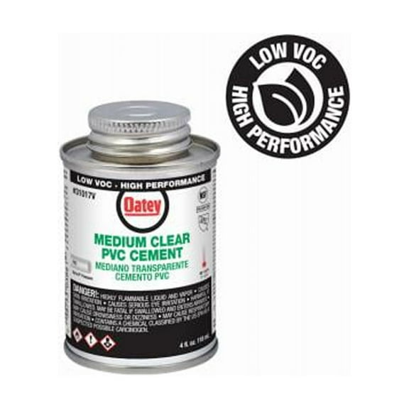 Oatey 31017V Clear Medium-Bodied PVC Pipe Cement, 4 oz. - Quantity 24