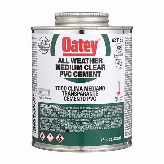 Oatey All Weather 16 Oz. Medium Bodied Clear PVC Cement 31132