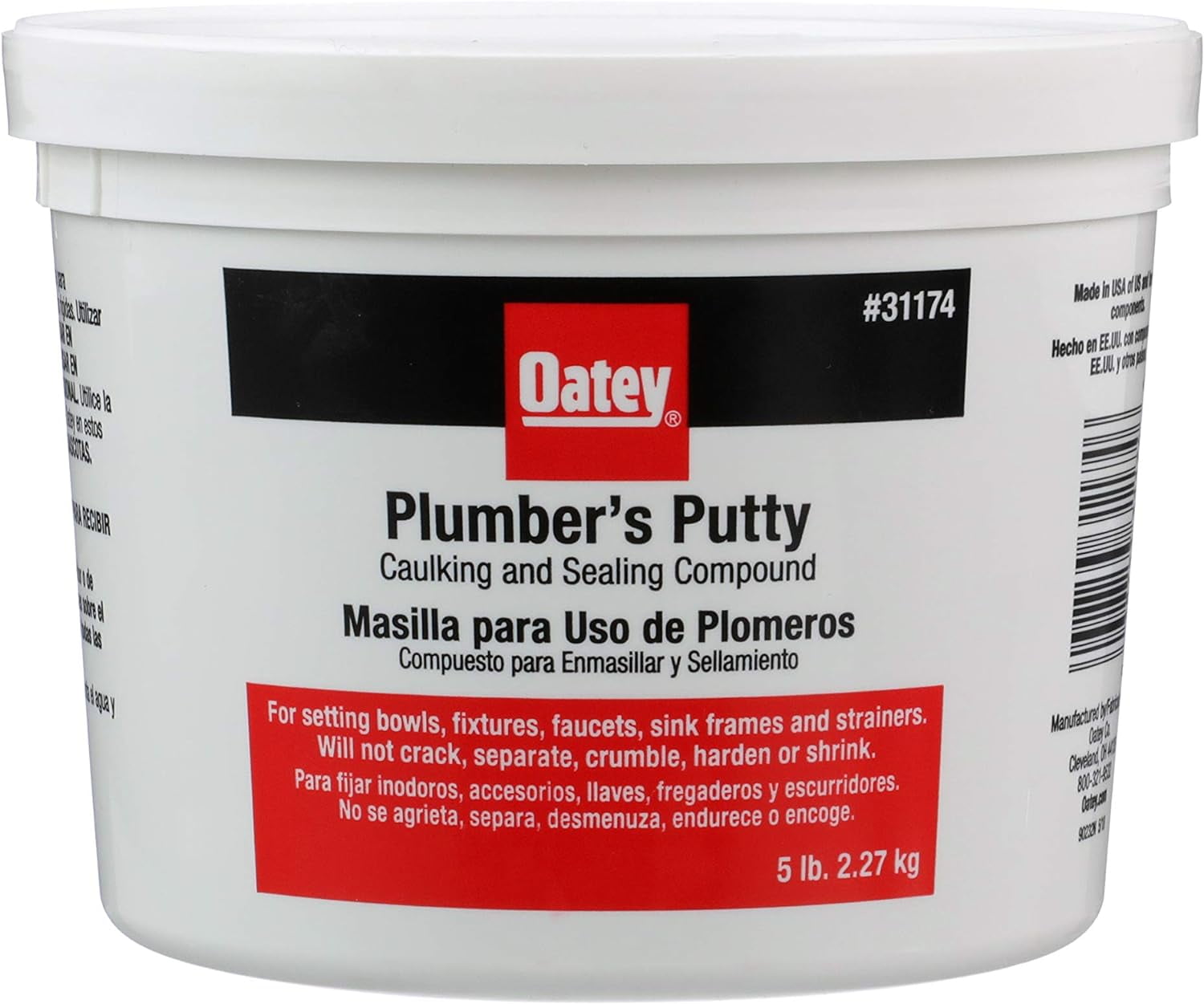 Oatey 31174 Plumbers Putty 5 Lb