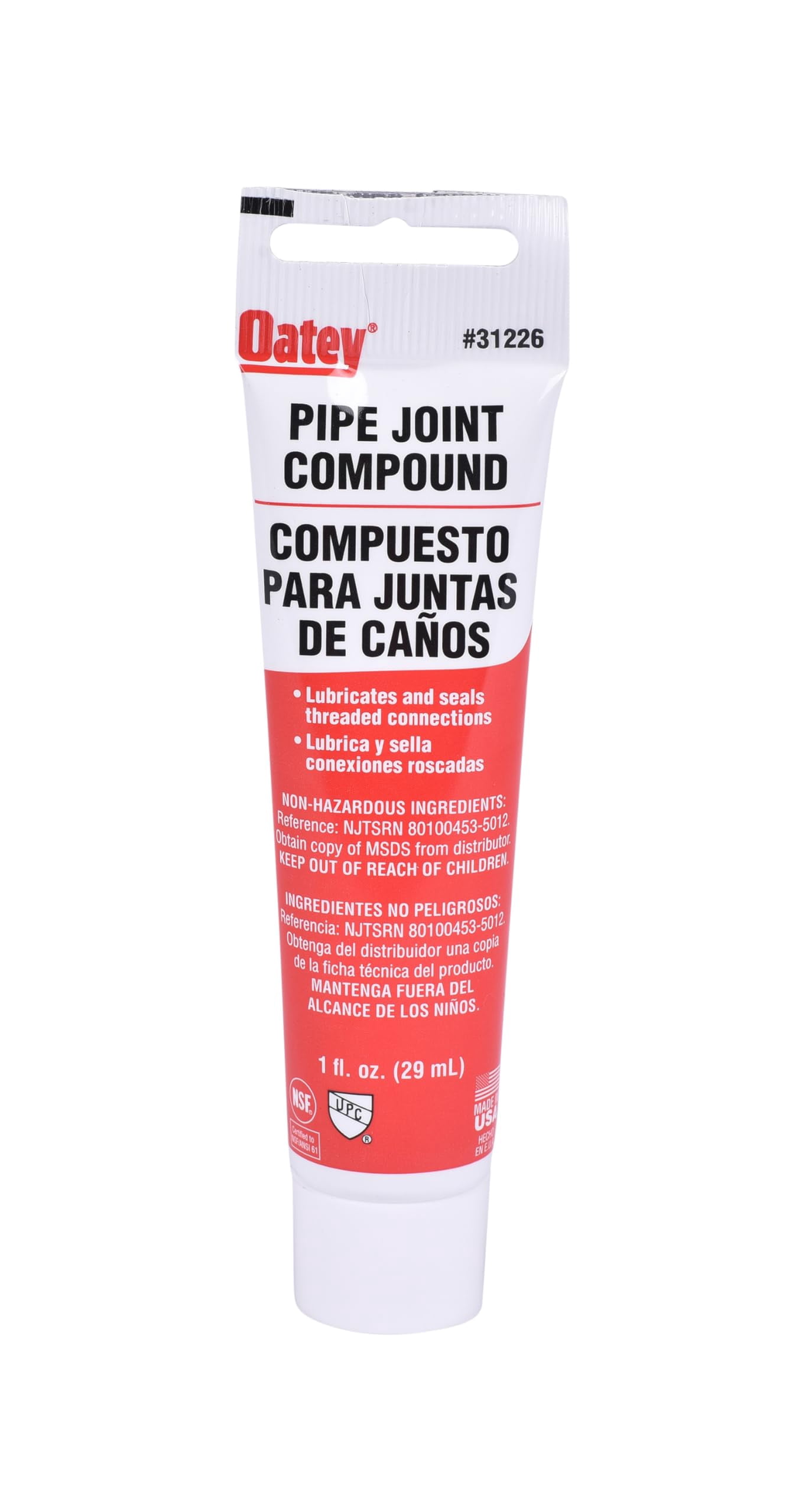 Oatey Pipe Joint Compound Sealant 1 oz. Tube in Gray - 31226