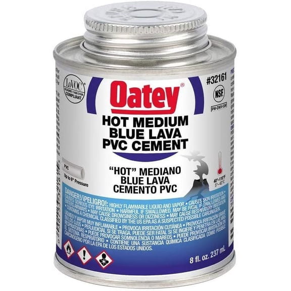 Oatey PVC Blue Lava HOT Medium Bodied Cement - 8 OZ, Blue