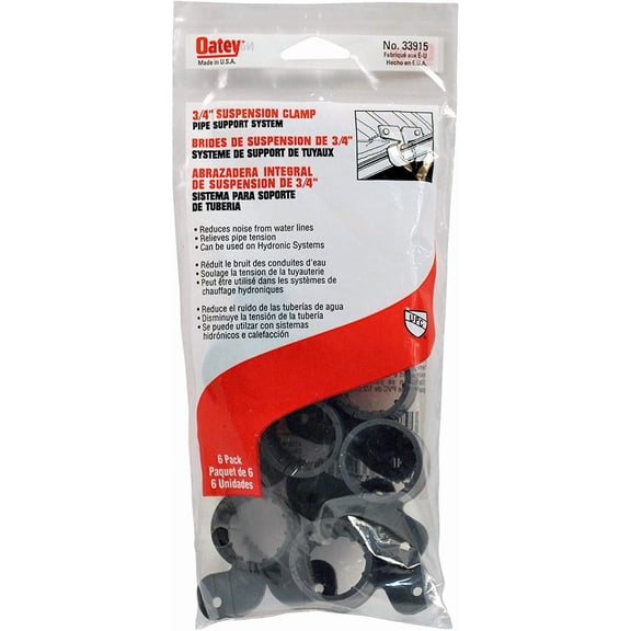 Oatey Pipe Clamp - Easy Installation - 3/4 Inch, Gray